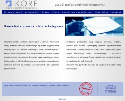 Projekt strony www.korf.pl